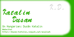 katalin dusan business card